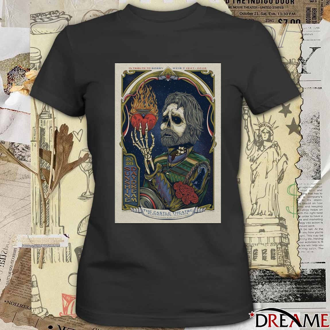 Poster In Tribute to Bobby Weir 1947-2026 Sunshine Daydream The Castle Theatre t-shirt