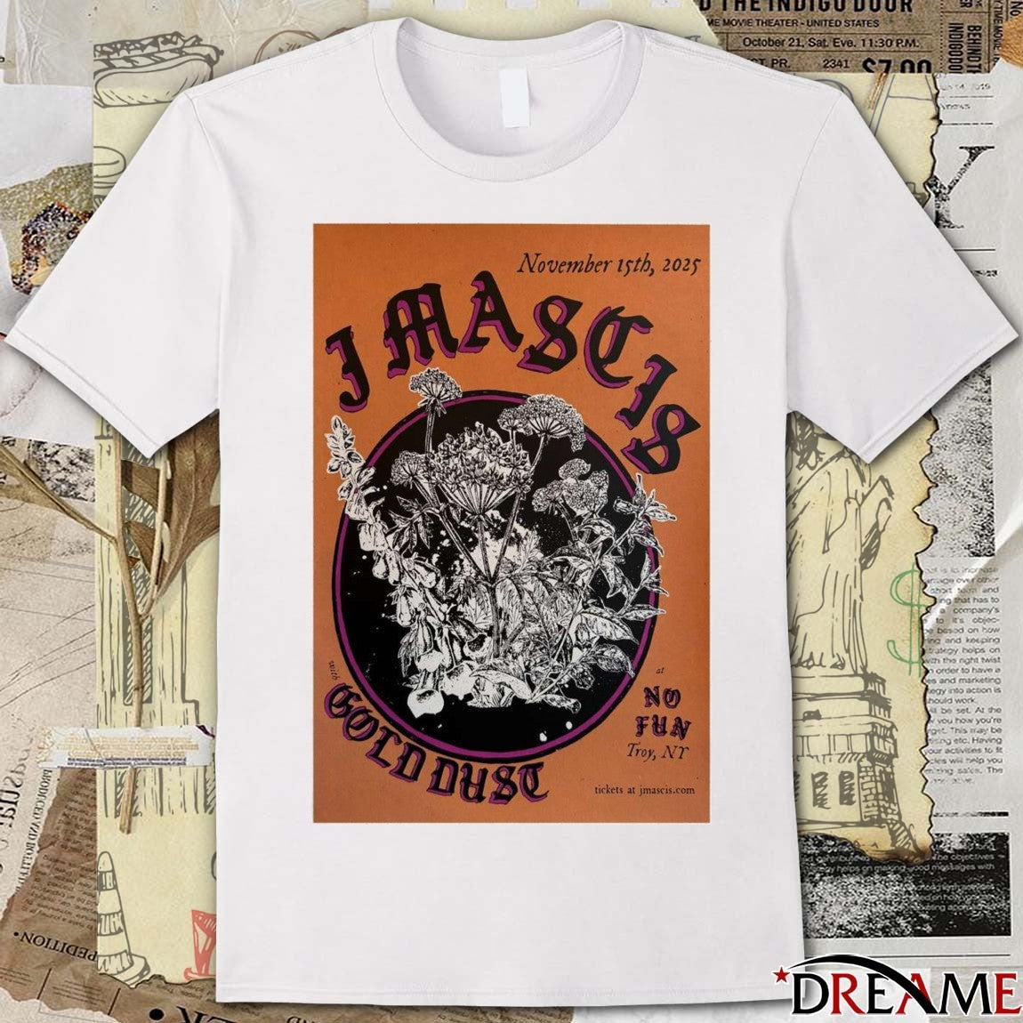 Poster J Mascis and Gold Dust In Troy, NT November 15 2025 t-shirt