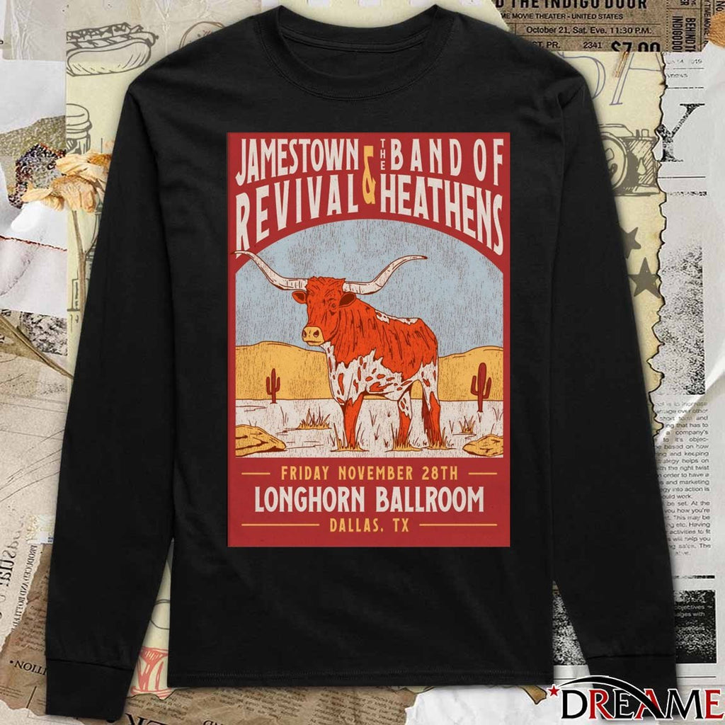 Poster Jamestown Revival And The Band Of Heathens November 28 2025 Longhorn Ballroom Dallas TX t-shirt