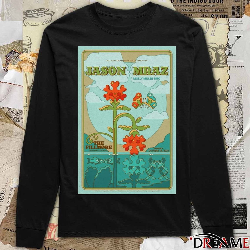 Poster Jason Mraz The Fillmore San Francisco October 26 2025 t-shirt
