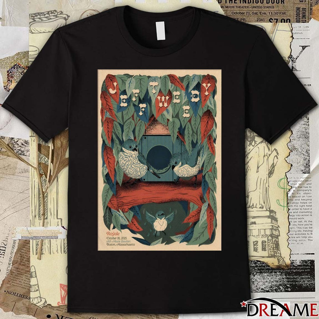 Poster Jeff Tweedy Boston Massachusetts Tour On October 18 2025 t-shirt