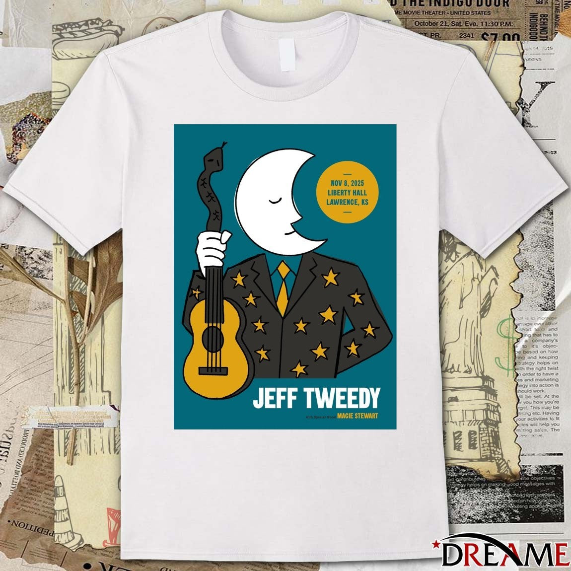 Poster Jeff Tweedy Liberty Hall Lawrence KS November 8 2025 Concert t-shirt