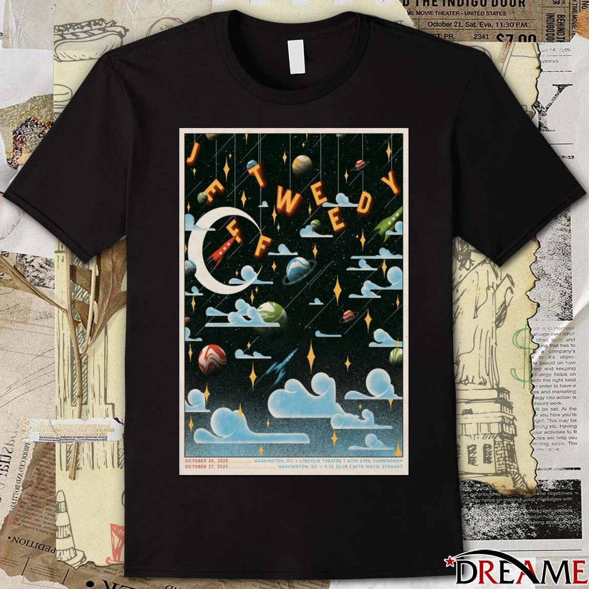 Poster Jeff Tweedy October 26 2025 Lincoln Theatre in Washington DC t-shirt