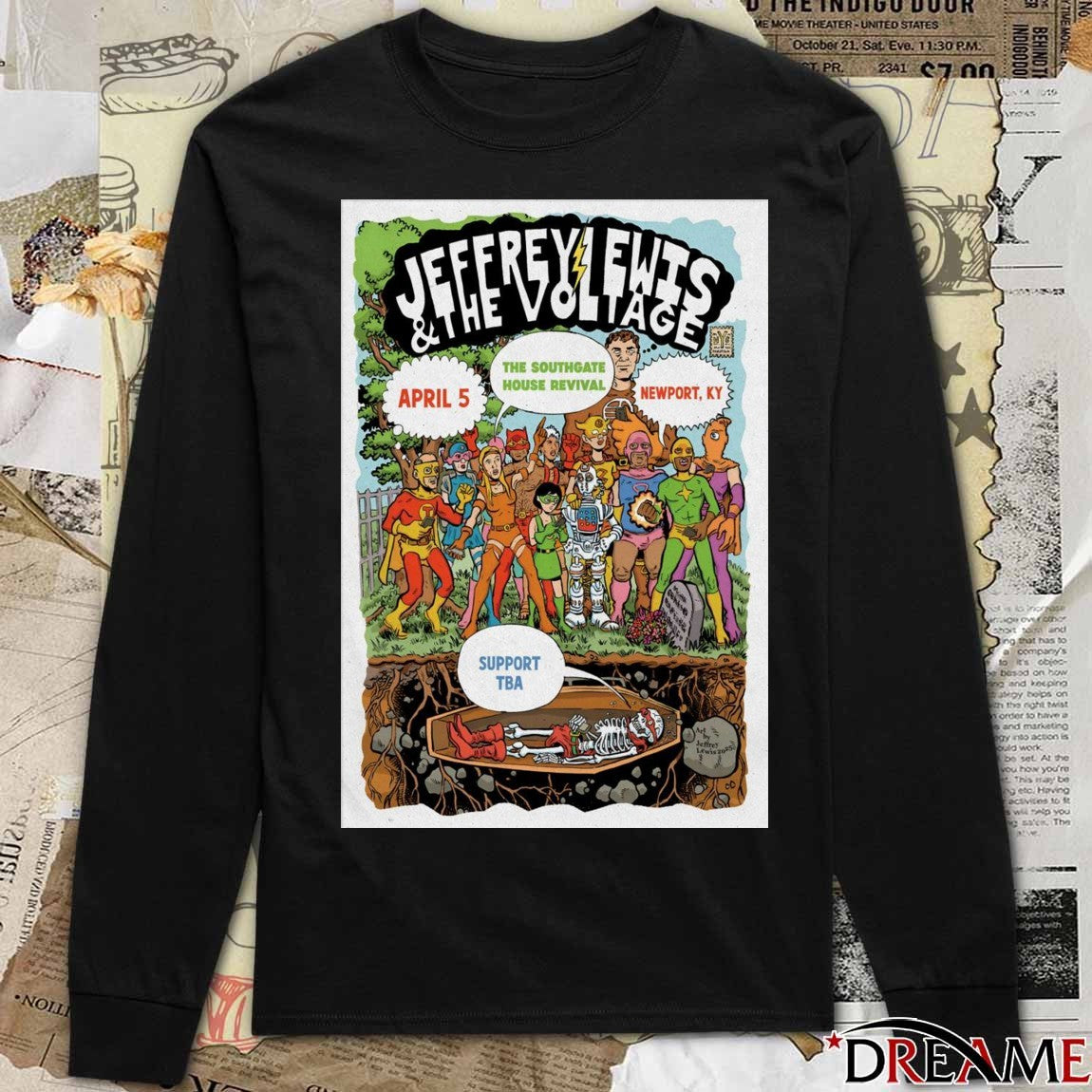 Poster Jeffrey Lewis And The Voltage April 5 2026 The Southgate House Revival in Newport KY t-shirt