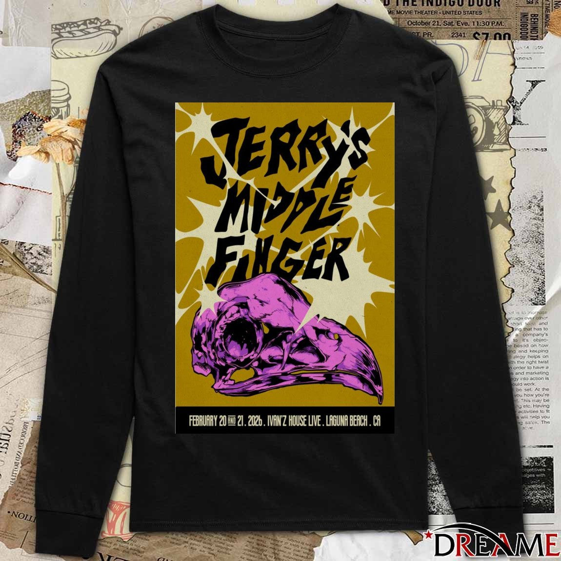 Poster Jerry’s Middle Finger February 20 – 21 2026 Laguna Beach t-shirt