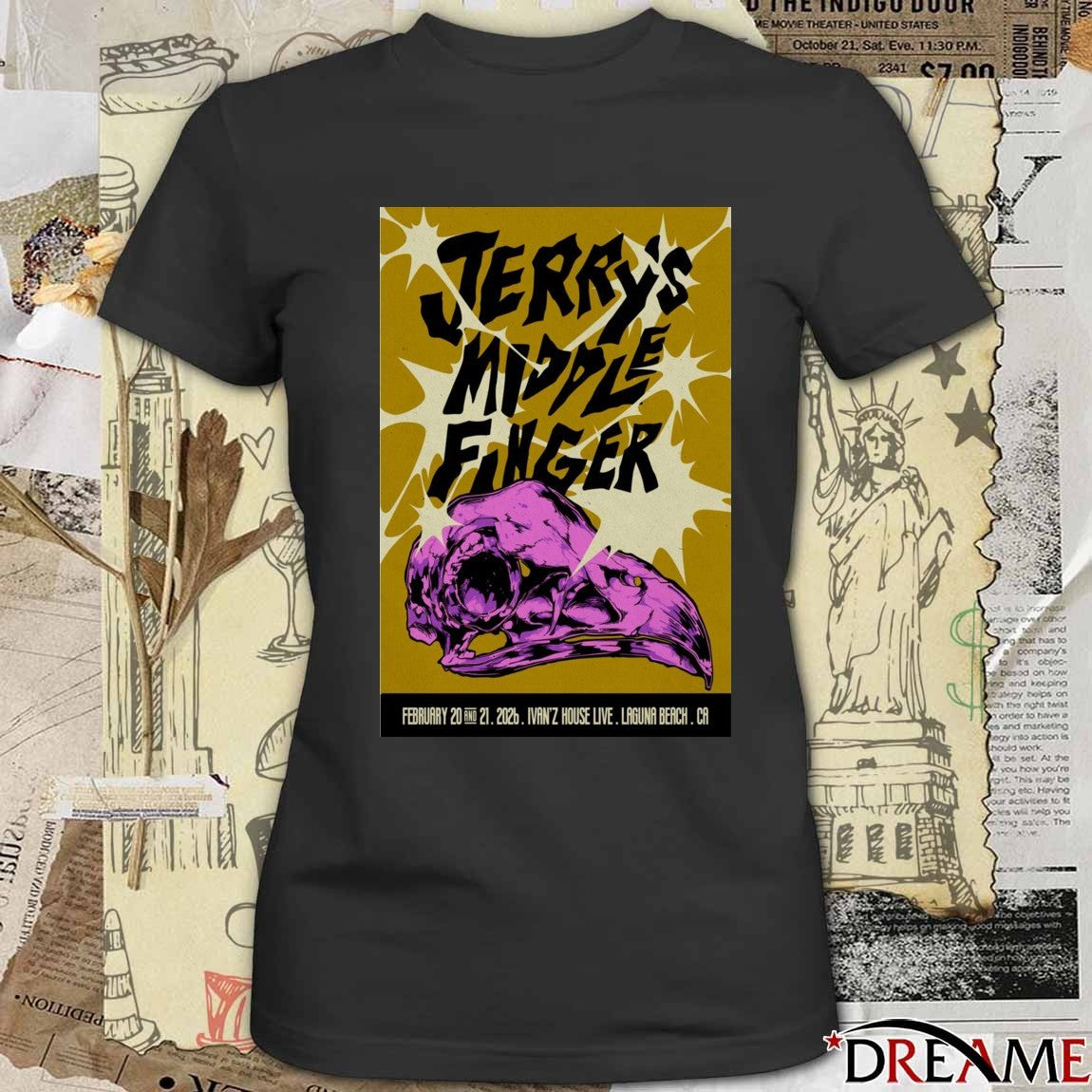 Poster Jerry’s Middle Finger February 20 – 21 2026 Laguna Beach t-shirt