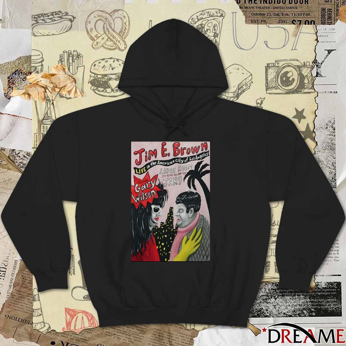 Poster Jim E. Brown January 9 2026 Lodge Room Highland Park in Los Angeles CA t-shirt