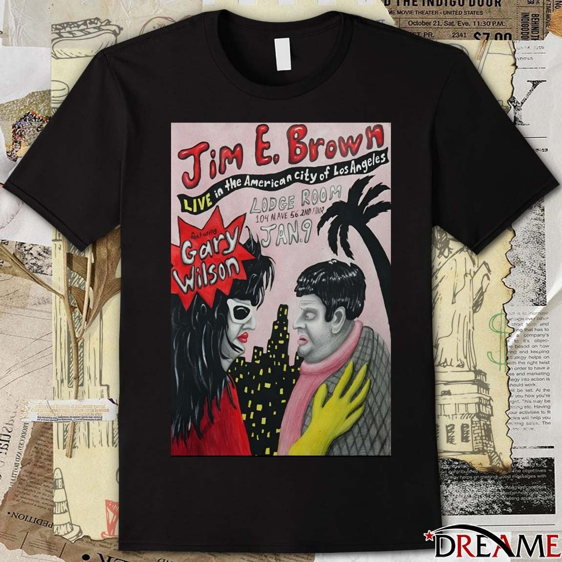 Poster Jim E. Brown January 9 2026 Lodge Room Highland Park in Los Angeles CA t-shirt