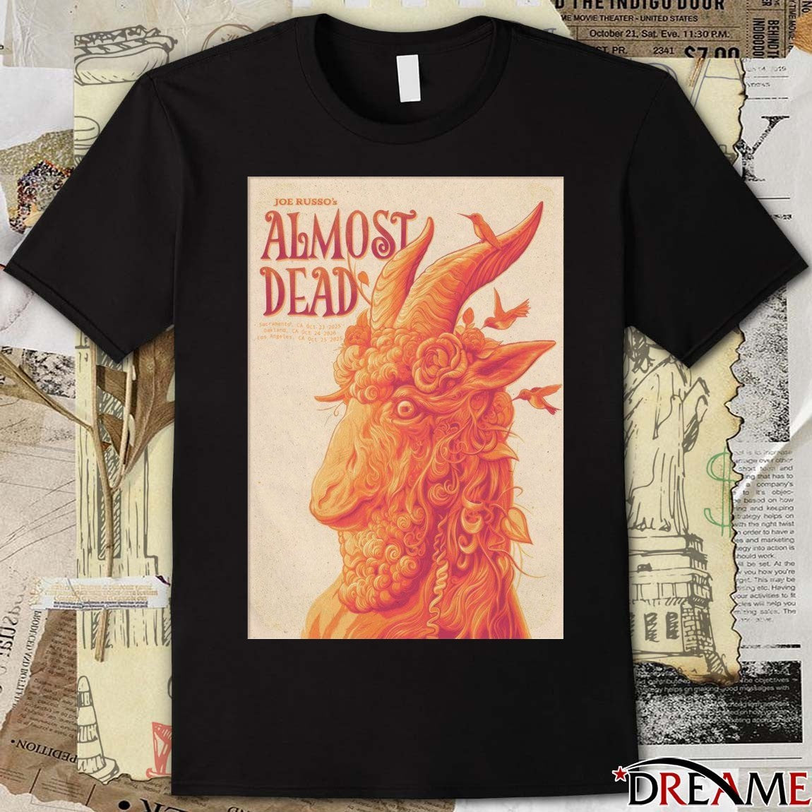 Poster Joe Russo’s Almost Dead October 24 2025 Oakland CA October 25 Los Angeles CA t-shirt