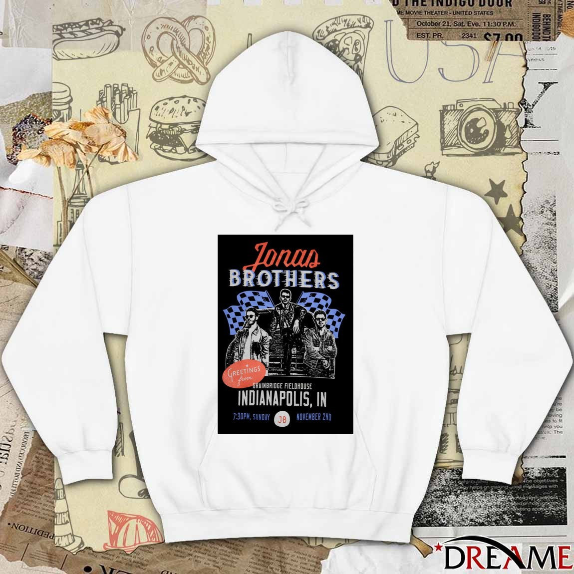 Poster Jonas Brothers November 02 2025 Gainbridge Fieldhouse, Indianapolis, IN t-shirt