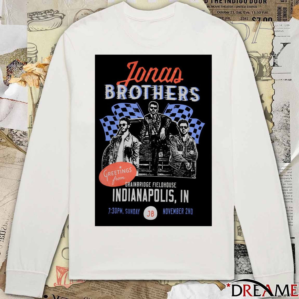 Poster Jonas Brothers November 02 2025 Gainbridge Fieldhouse, Indianapolis, IN t-shirt