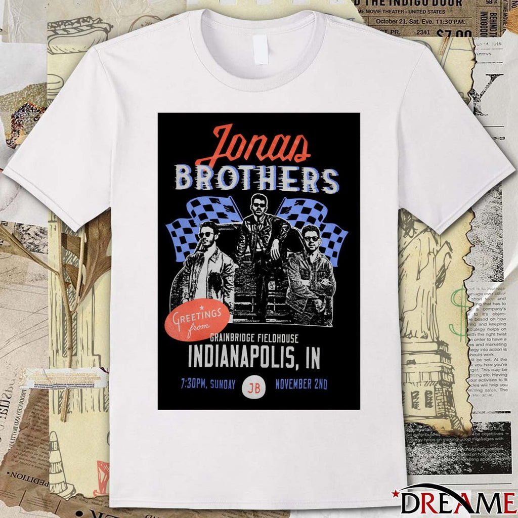 Poster Jonas Brothers November 02 2025 Gainbridge Fieldhouse, Indianapolis, IN t-shirt