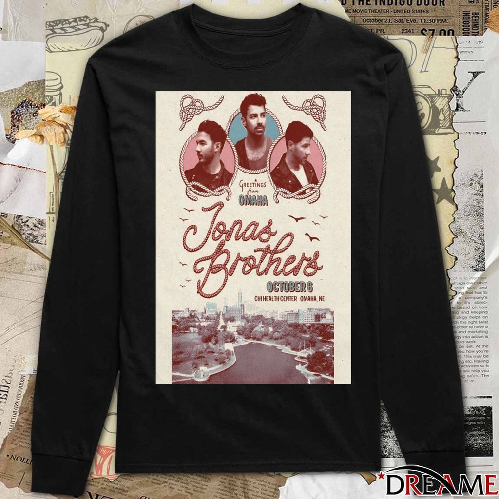 Poster Jonas Brothers October 6 2025 Omaha Event Chi Health Center Omaha NE t-shirt