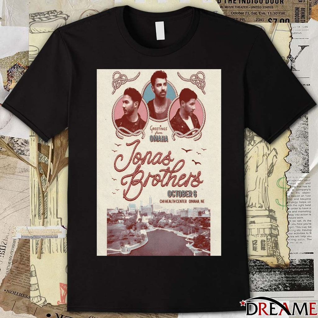 Poster Jonas Brothers October 6 2025 Omaha Event Chi Health Center Omaha NE t-shirt