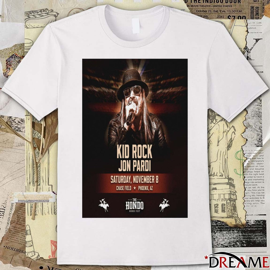 Poster Kid Rock November 8 2025 Hondo Rodeo Fest Chase Field Phoenix AZ t-shirt
