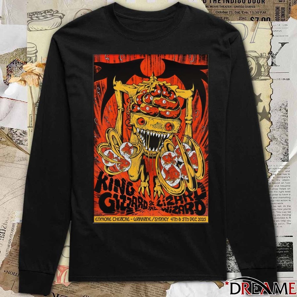 Poster King Gizzard And The Lizard Wizard December 4-5 2025 Enmore Theatre in Newtown Sydney t-shirt