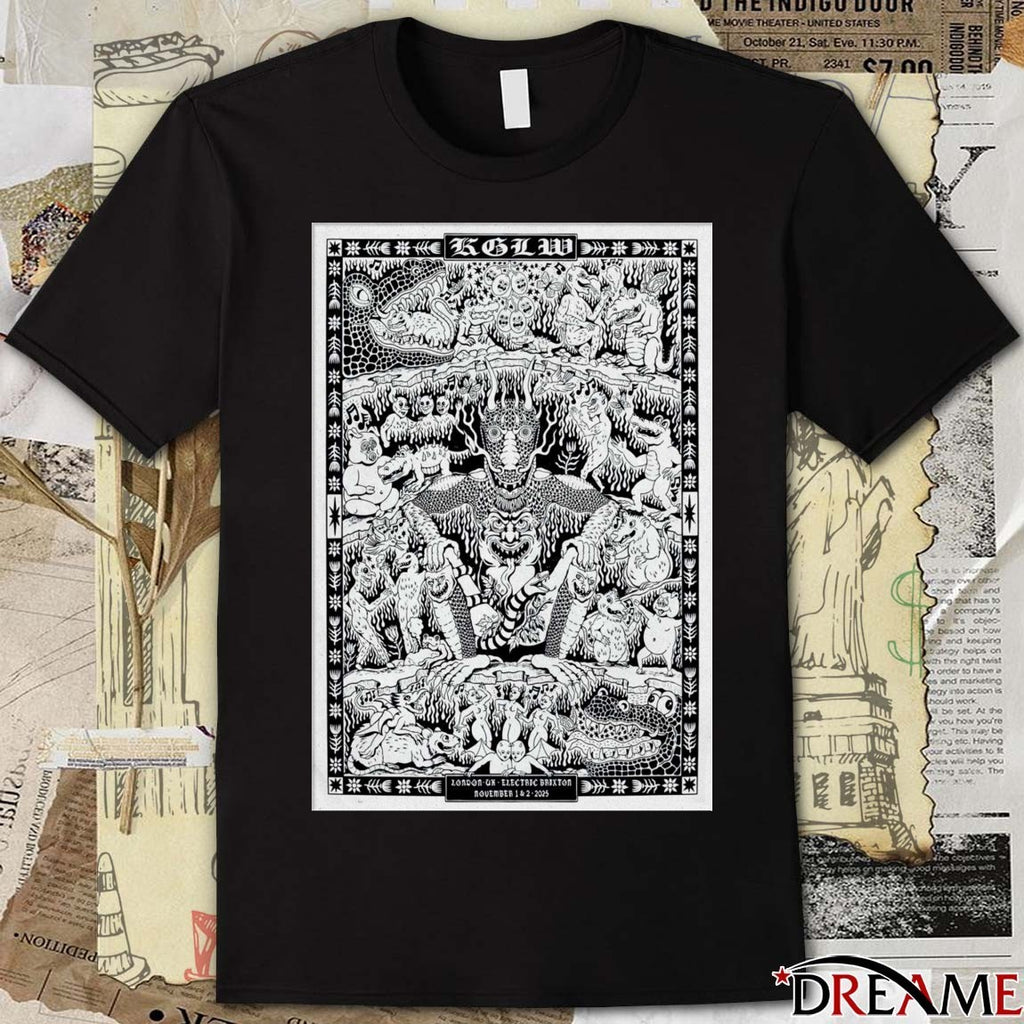 Poster King Gizzard And The Lizard Wizard November 1 2025 London Tour t-shirt