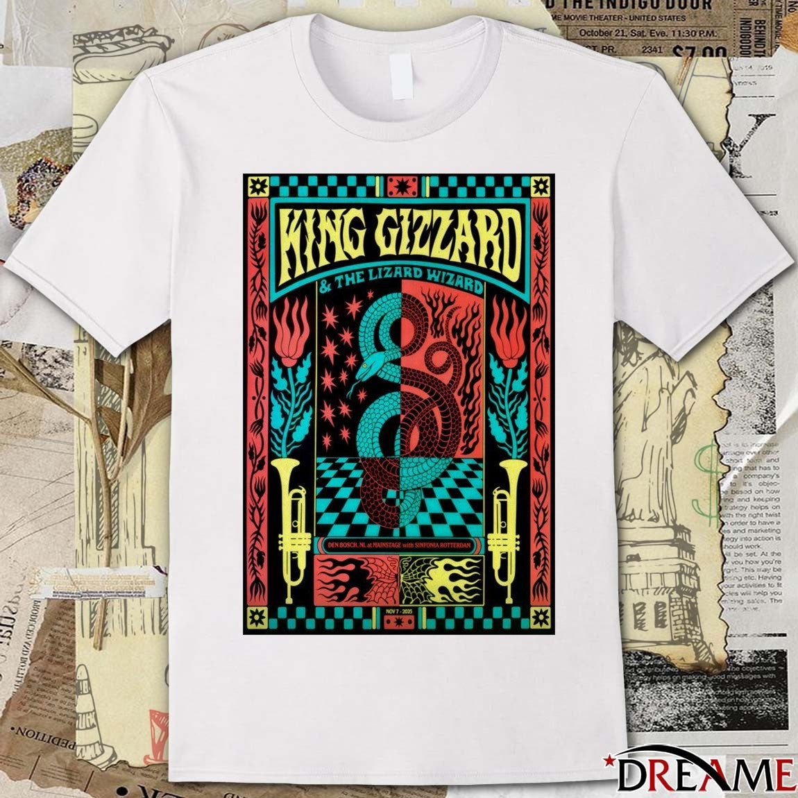 Poster King Gizzard And The Lizard Wizard November 7 2025 Den Bosch Netherlands t-shirt