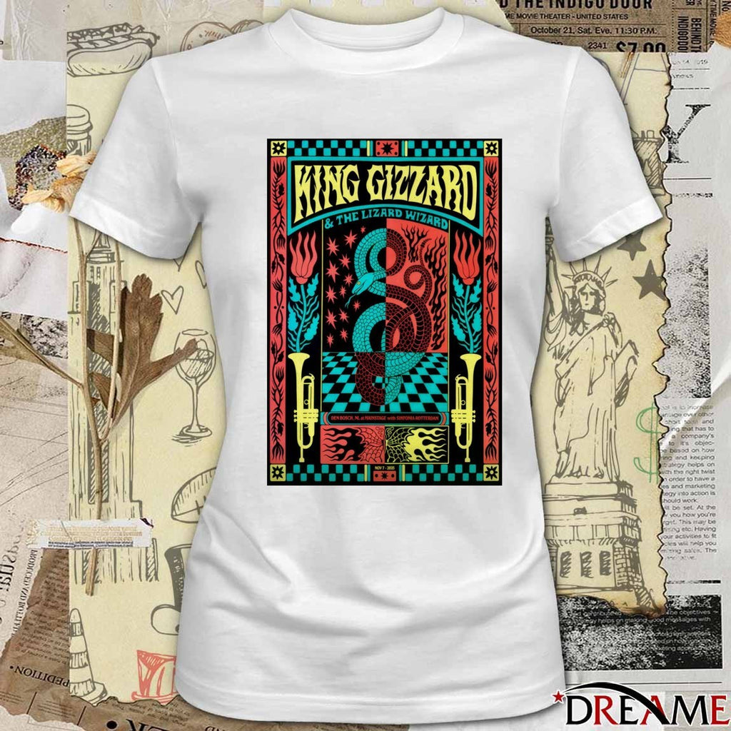 Poster King Gizzard And The Lizard Wizard November 7 2025 Den Bosch Netherlands t-shirt
