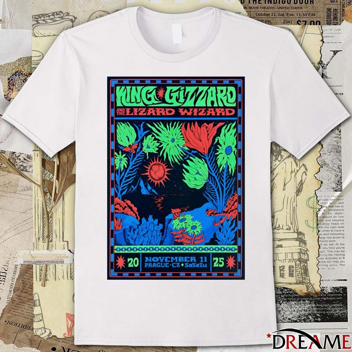 Poster King Gizzard And The Lizard Wizard SaSaZu Prague CZ November 11 2025 t-shirt