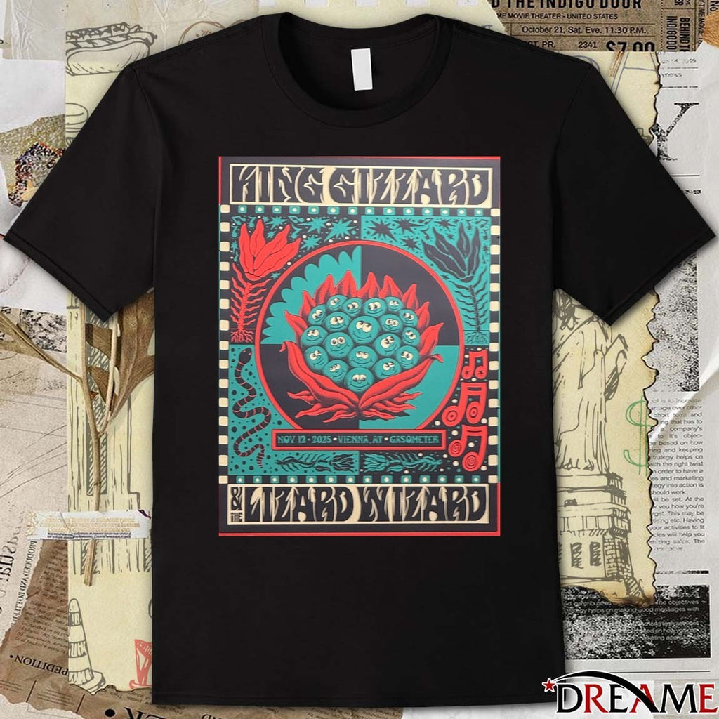 Poster King Gizzard And The Lizard Wizard Vienna Tour On November 12 2025 t-shirt