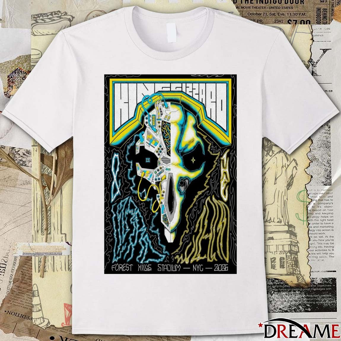 Poster King Gizzard and the Lizard Wizard Forest Hills Stadium NYC 2026 t-shirt
