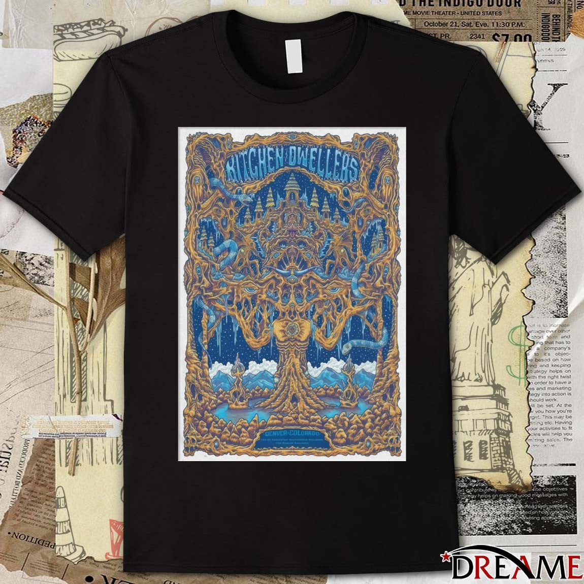 Poster Kitchen Dweller January 22-23 Cervantes’ Masterpiece Ballroom Denver CO t-shirt