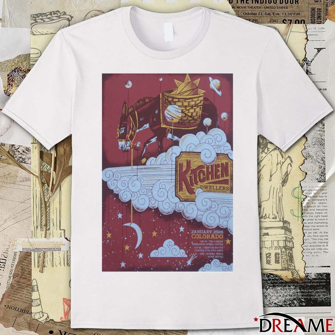 Poster Kitchen Dwellers Center for the Arts Crested Butte, Colorado, CO January 17-18 2026 t-shirt