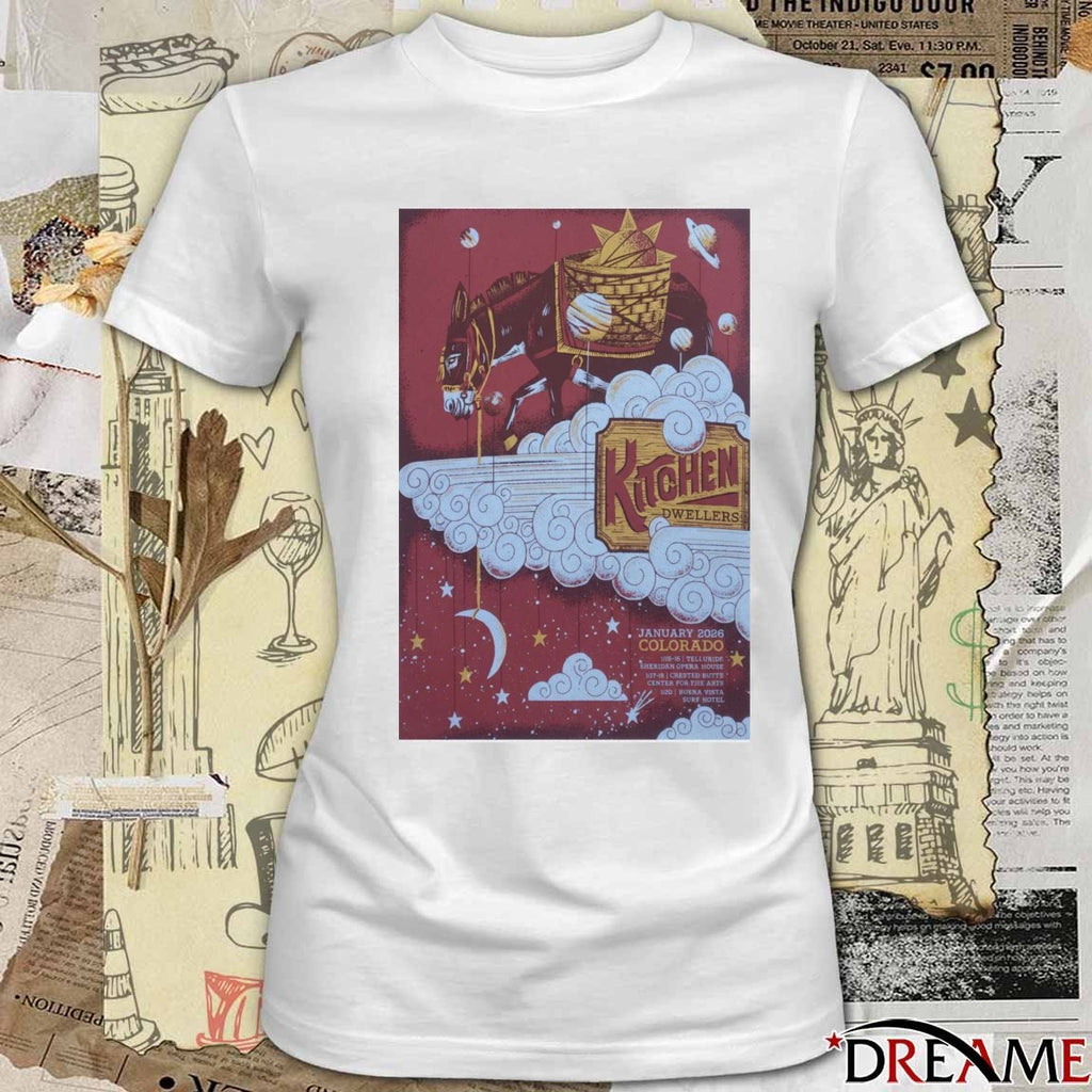Poster Kitchen Dwellers Center for the Arts Crested Butte, Colorado, CO January 17-18 2026 t-shirt