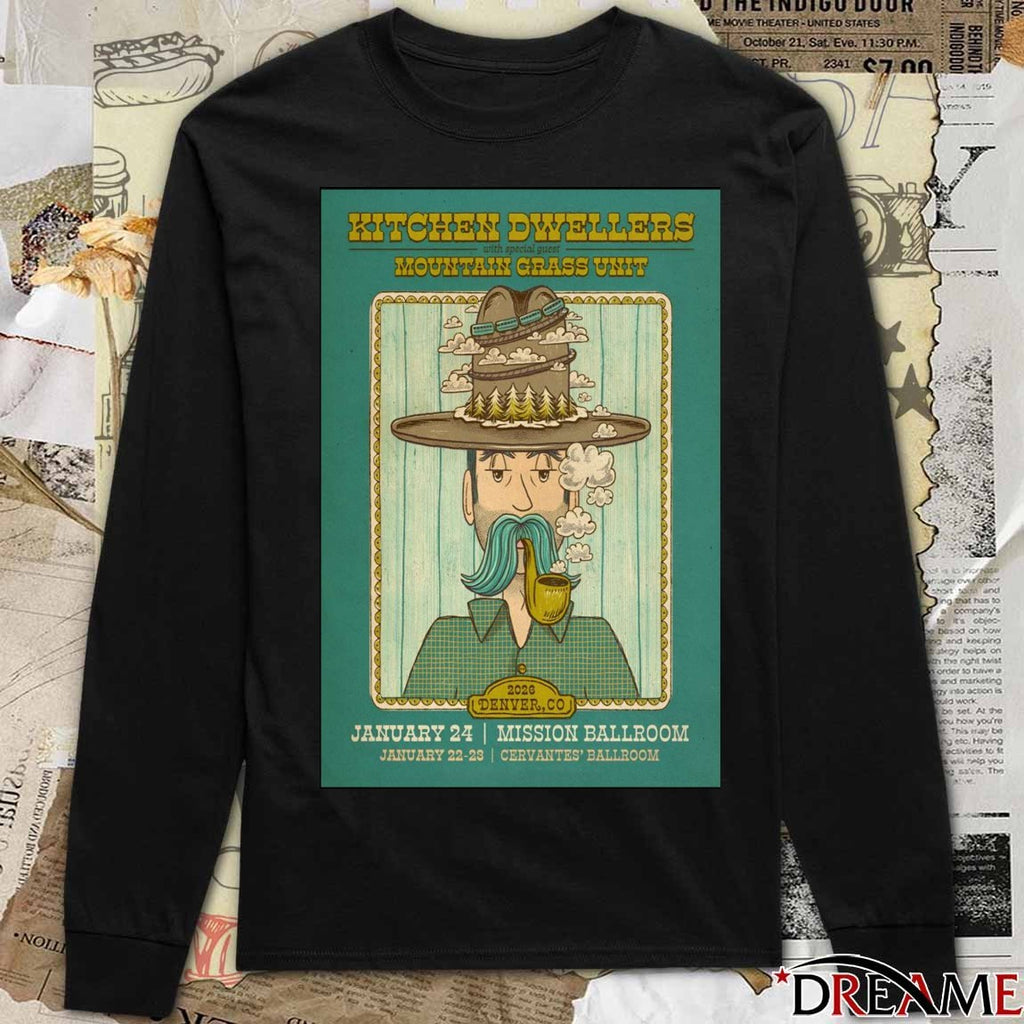 Poster Kitchen Dwellers Tour Denver CO January 22-24 2026 t-shirt