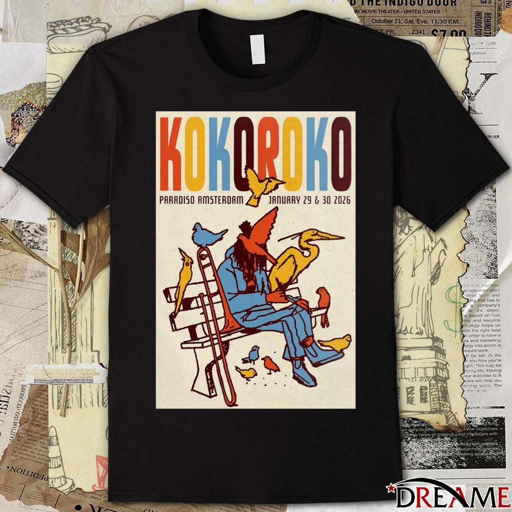 Poster Kokoroko January 29 – 30 2026 Paradiso Amsterdam t-shirt