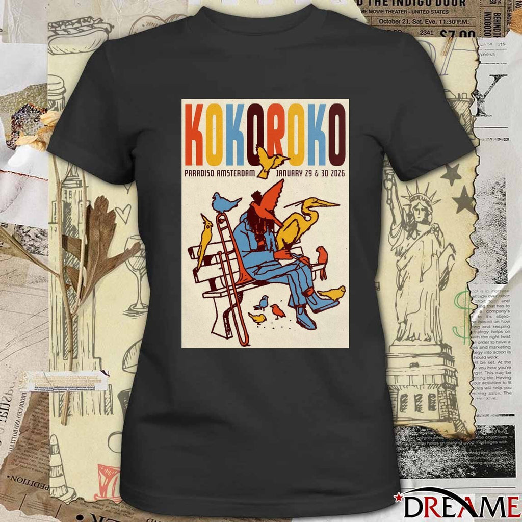 Poster Kokoroko January 29 – 30 2026 Paradiso Amsterdam t-shirt