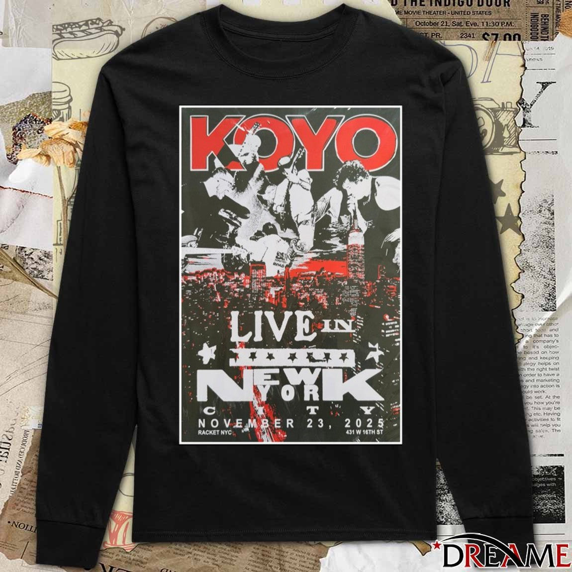 Poster Koyo Stony Brook New York November 23 2025 Concert t-shirt