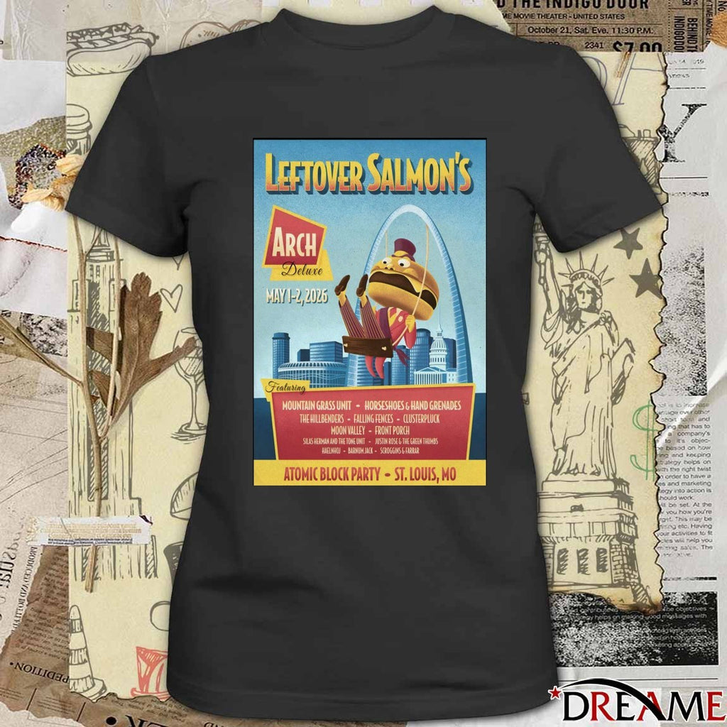 Poster Leftover Salmon Atomic Block Party St. Louis MO May 1-2 2026 t-shirt