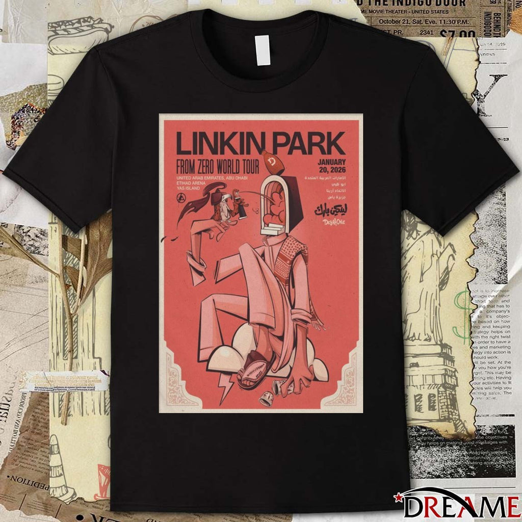 Poster Linkin Park From Zero World Tour January 20 2026 Yas Island t-shirt