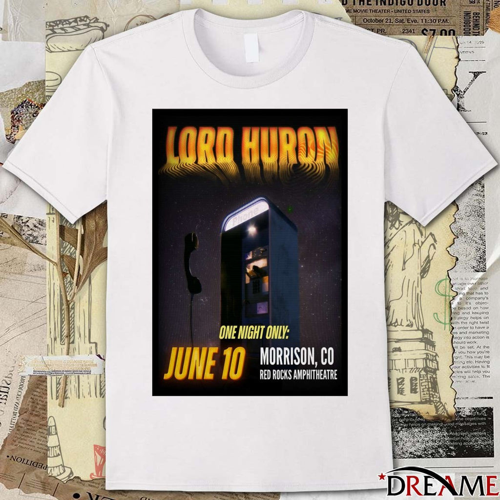 Poster Lord Huron June 10 2026 Red Rocks Amphitheatre Morrison CO t-shirt