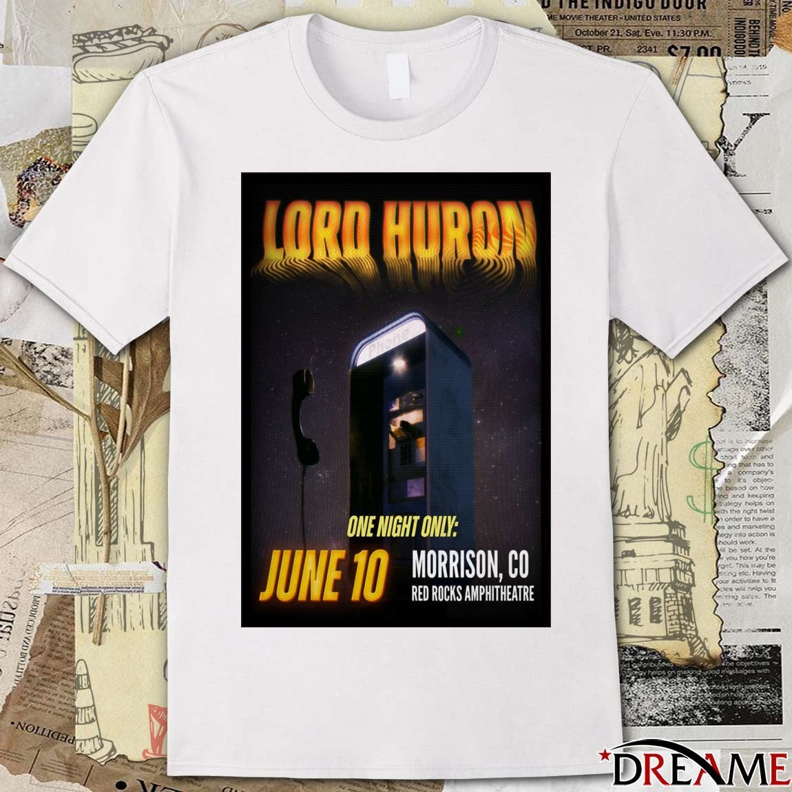 Poster Lord Huron June 10 2026 Red Rocks Amphitheatre Morrison CO t-shirt