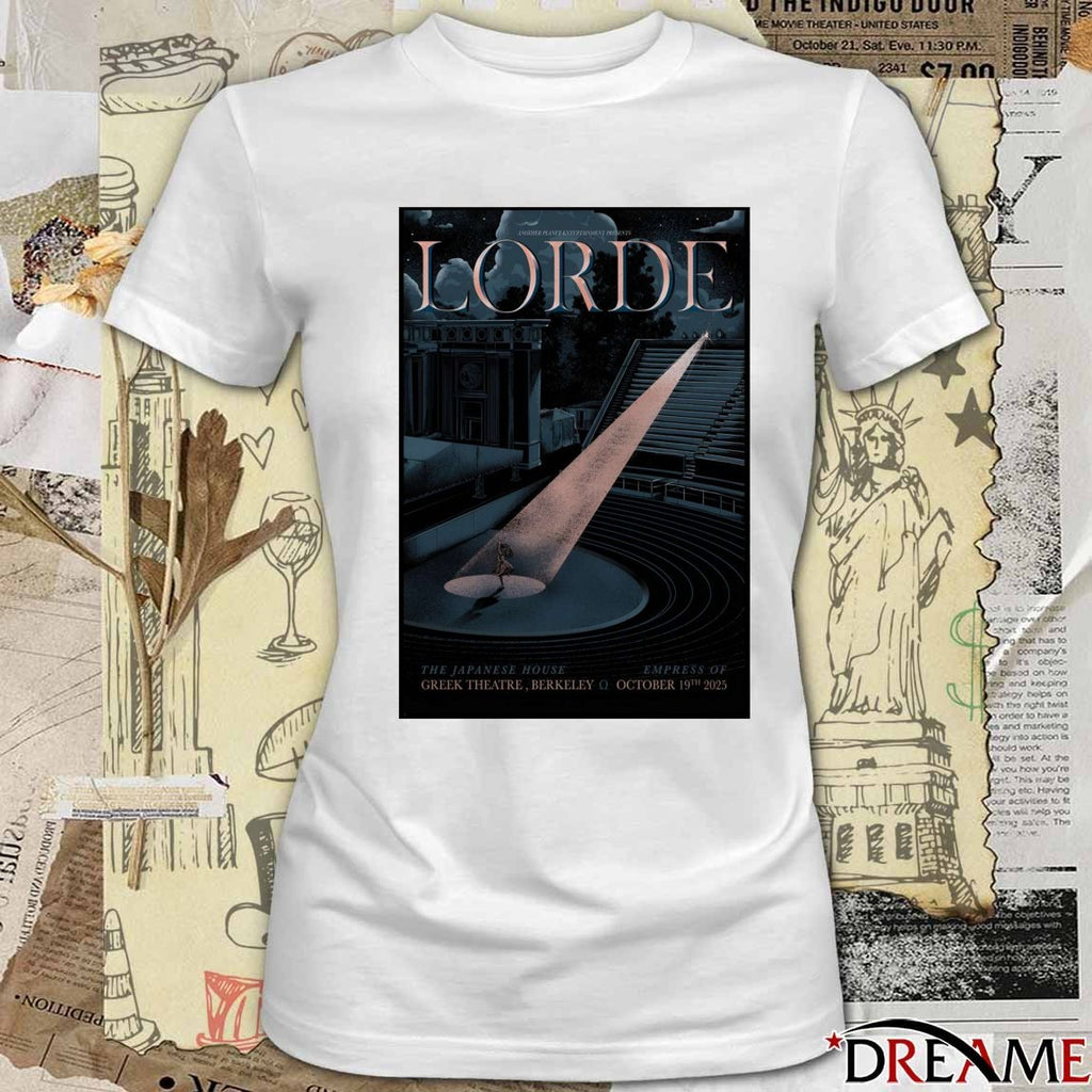 Poster Lorde October 19 2025 The Japanese House The Greek Theatre Show t-shirt