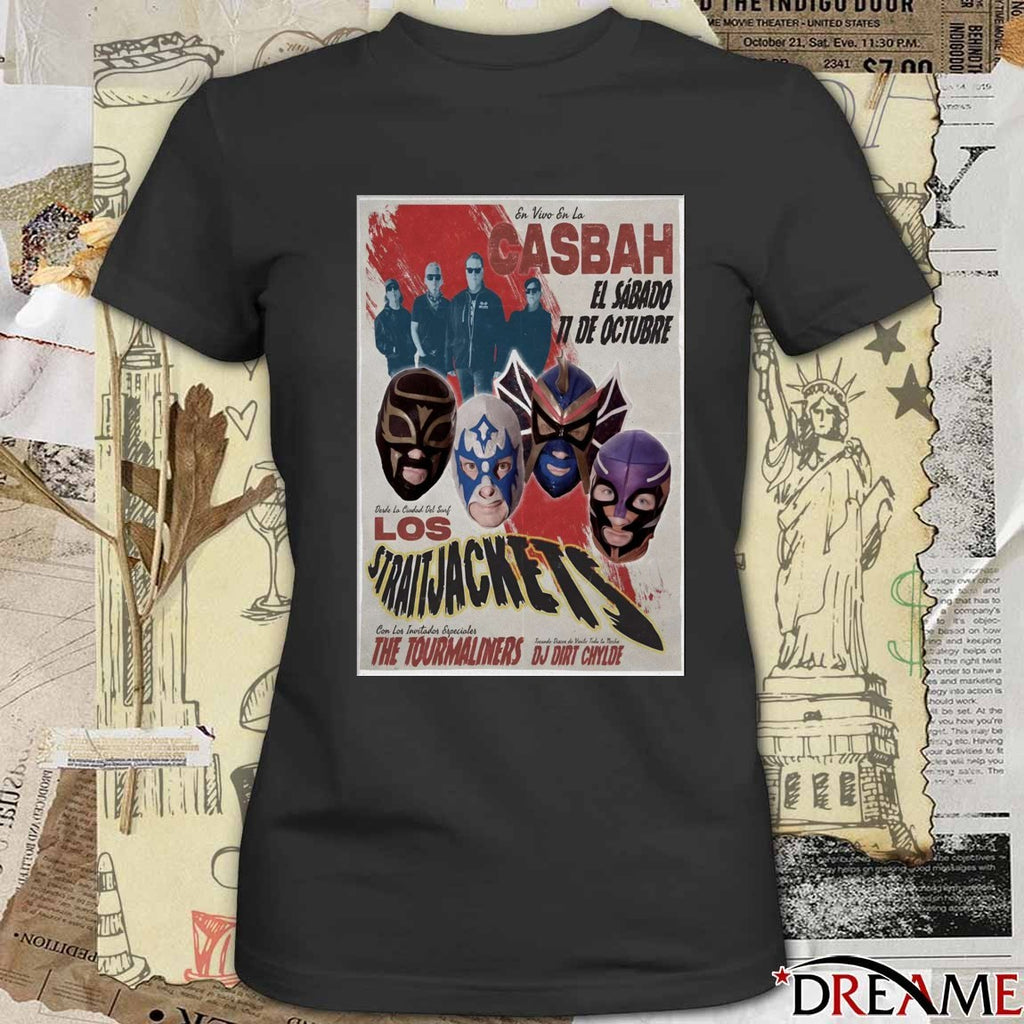 Poster Los Straitjackets With The Tourmaliners October 11 2025 Casbah In San Diego CA t–shirt