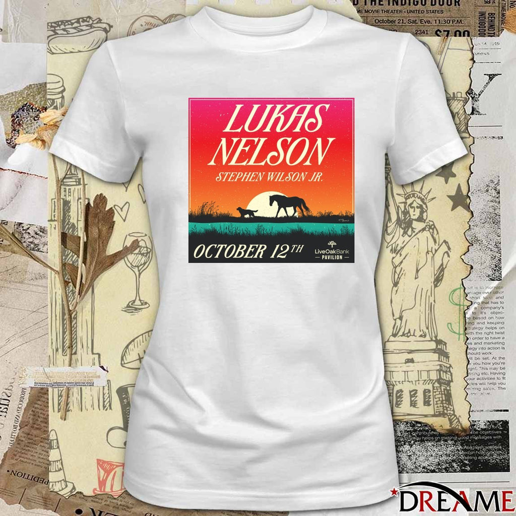 Poster Lukas Nelson Wilmington NC October 12 2025 Tour t-shirt