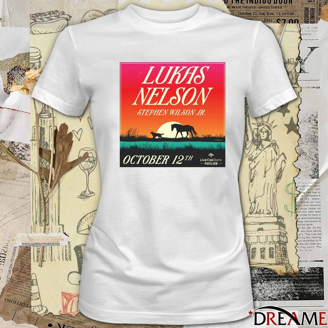 Poster Lukas Nelson Wilmington NC October 12 2025 Tour t-shirt
