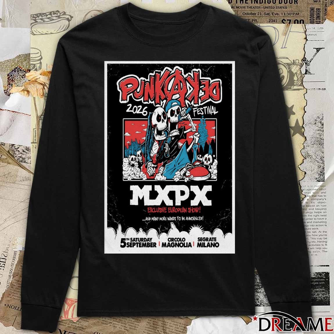 Poster MXPX September 5 2026 Punkadeka Festival In Segrate Milano t-shirt