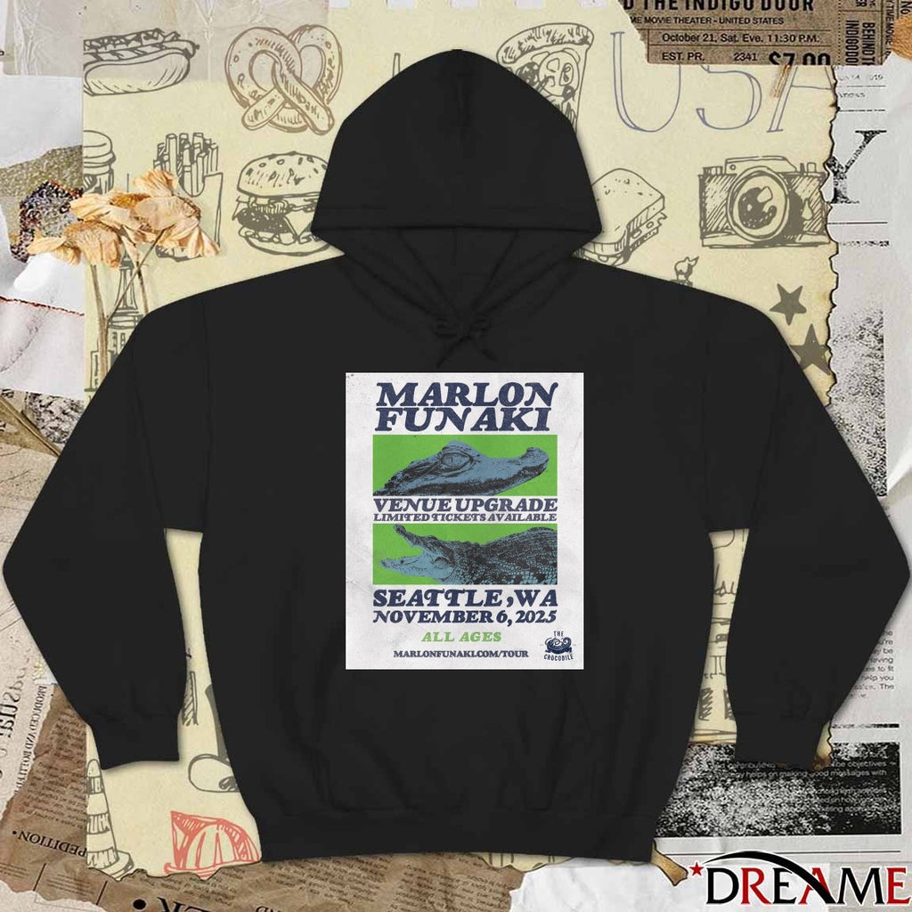 Poster Marlon Funaki November 6 2025 Seattle WA Madame Lou’s Show t-shirt
