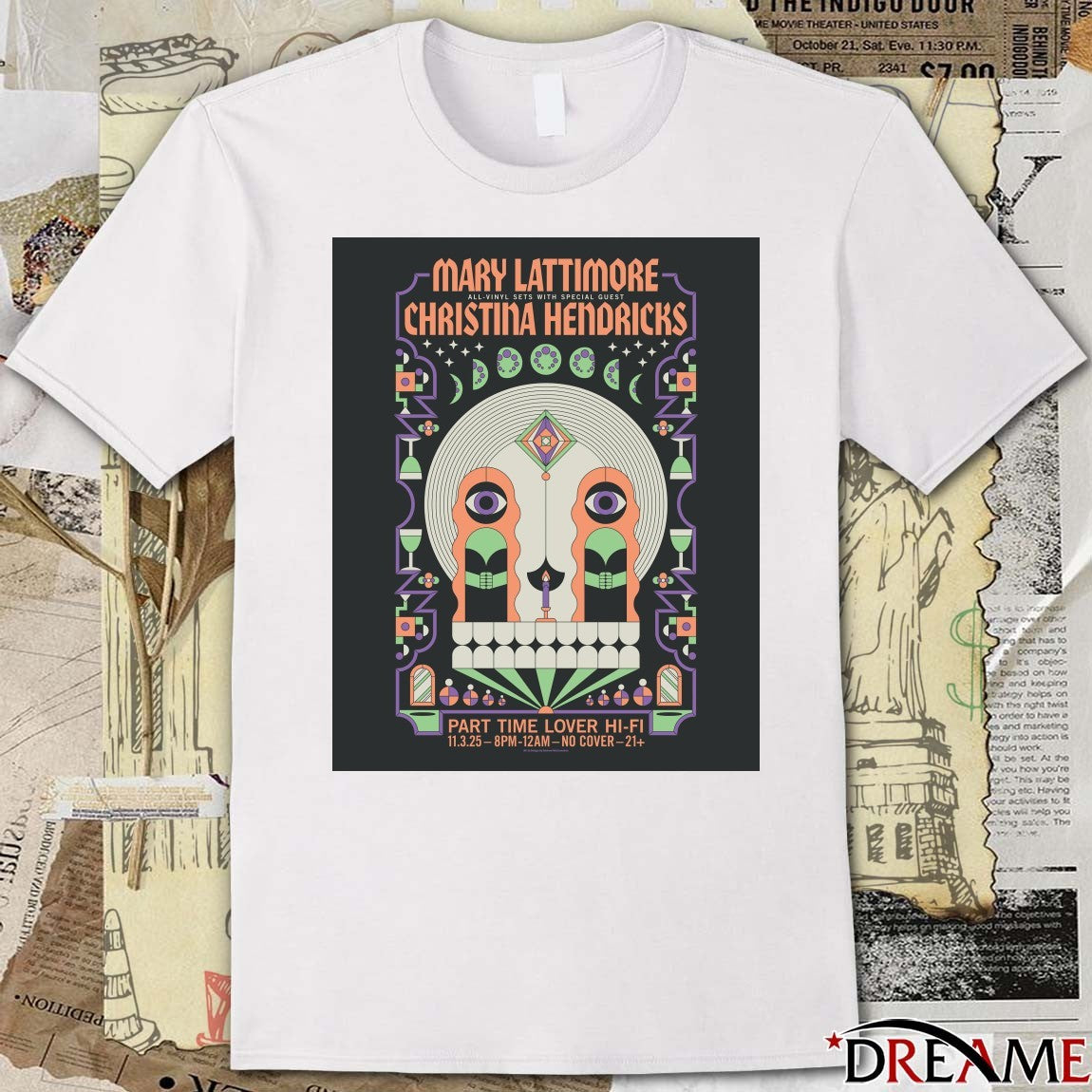 Poster Mary Lattimore And Christina Hendricks November 3 2025 Part Time Lover Hi-FI Show t-shirt