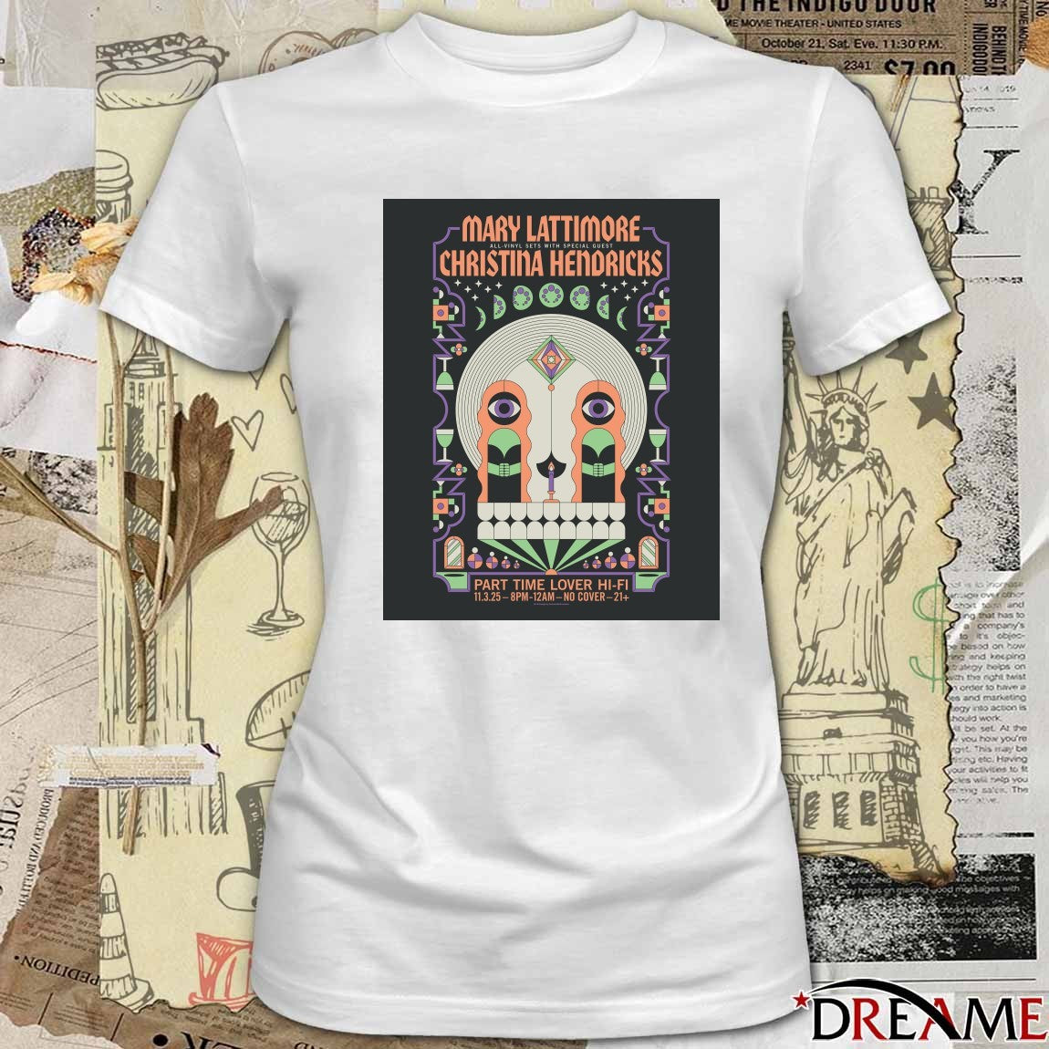 Poster Mary Lattimore And Christina Hendricks November 3 2025 Part Time Lover Hi-FI Show t-shirt
