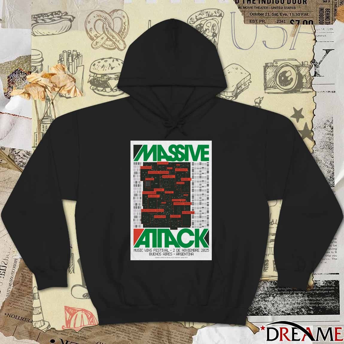 Poster Massive Attack Music Wins Festival On November 2 2025 Buenos Aires Argentina t-shirt