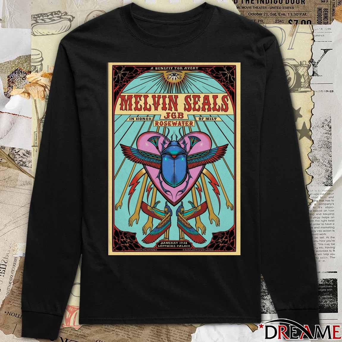 Poster Melvin Seals And JGB January 17-18 2026 Blue Lake CA Sapphire Palace t-shirt