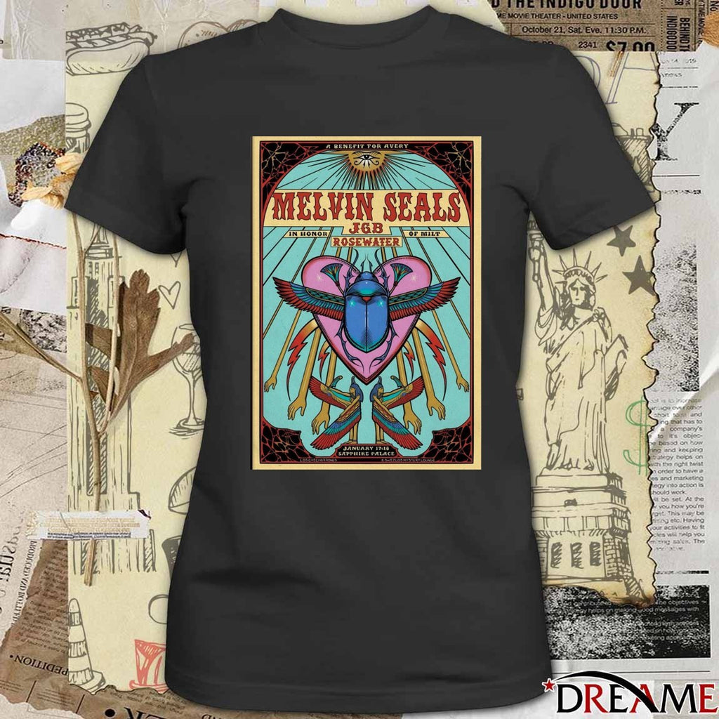 Poster Melvin Seals And JGB January 17-18 2026 Blue Lake CA Sapphire Palace t-shirt