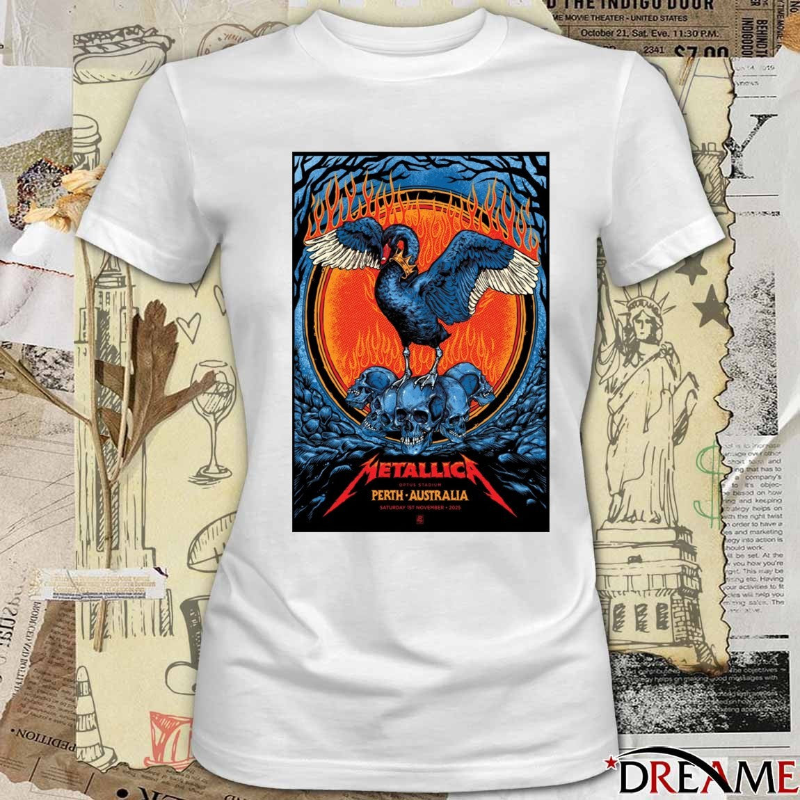 Poster Metallica Perth Australia Burswood WA Optus Stadium November 1 2025 t-shirt