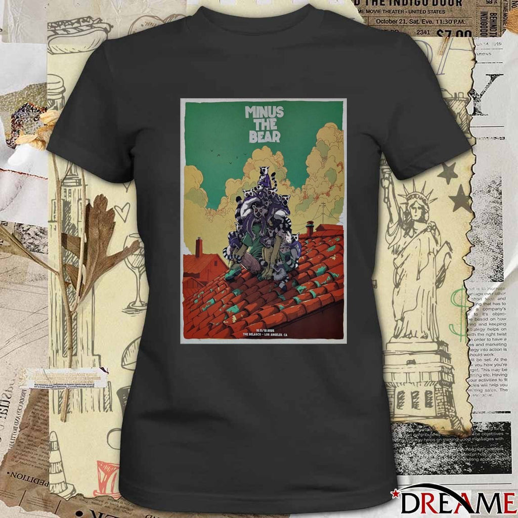 Poster Minus The Bear October 11-12 2025 The Belasco Los Angeles CA t-shirt